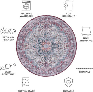 Safavieh Tucson TSN113 Ivory / Red Machine Washable Area Rug