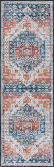 Safavieh Tucson TSN116 Blue / Rust Machine Washable Area Rug