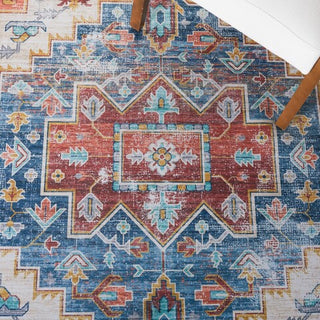 Safavieh Tucson TSN116 Blue / Rust Machine Washable Area Rug