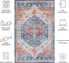 Safavieh Tucson TSN116 Blue / Rust Machine Washable Area Rug