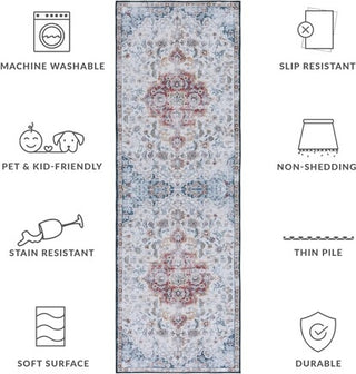 Safavieh Tucson TSN117 Grey / Rust Machine Washable Area Rug