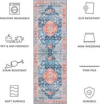 Safavieh Tucson TSN119 Rust / Blue Machine Washable Area Rug