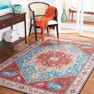 Safavieh Tucson TSN120 Aqua / Rust Machine Washable Area Rug