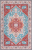 Safavieh Tucson TSN120 Aqua / Rust Machine Washable Area Rug