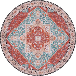 Safavieh Tucson TSN120 Aqua / Rust Machine Washable Area Rug