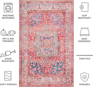 Safavieh Tucson TSN122 Rose / Beige Machine Washable Area Rug