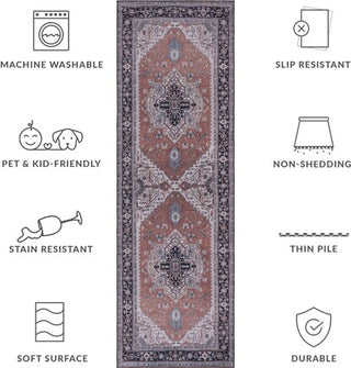 Safavieh Tucson TSN128 Rust / Navy Machine Washable Area Rug