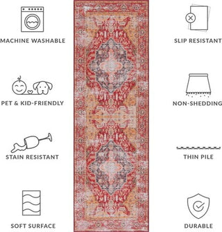 Safavieh Tucson TSN131 Rust / Gold Machine Washable Area Rug