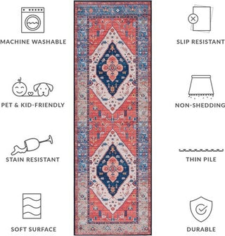 Safavieh Tucson TSN133 Rust / Blue Machine Washable Area Rug