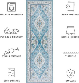 Safavieh Tucson TSN136 Turquoise / Beige Machine Washable Area Rug