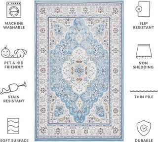 Safavieh Tucson TSN136 Turquoise / Beige Machine Washable Area Rug