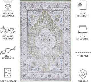 Safavieh Tucson TSN136 Green / Beige Machine Washable Area Rug