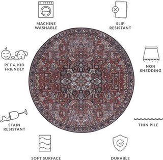 Safavieh Tucson TSN138 Red / Blue Machine Washable Area Rug