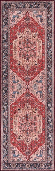 Safavieh Tucson TSN139 Red / Navy Machine Washable Area Rug