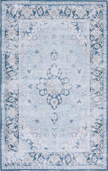 Safavieh Tucson TSN147 Light Blue / Navy Machine Washable Area Rug