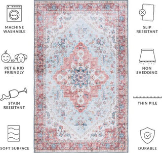 Safavieh Tucson TSN148 Red / Blue Machine Washable Area Rug