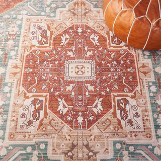 Safavieh Tucson TSN150 Aqua / Rust Machine Washable Area Rug