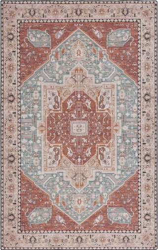 Safavieh Tucson TSN150 Aqua / Rust Machine Washable Area Rug