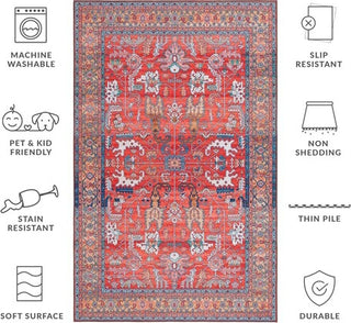 Safavieh Tucson TSN152 Rust / Navy Machine Washable Area Rug