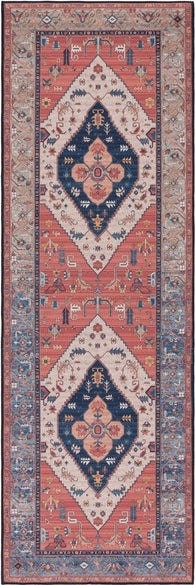 Safavieh Tucson TSN153 Rust / Blue Machine Washable Area Rug