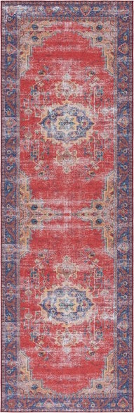 Safavieh Tucson TSN161 Red / Navy Machine Washable Area Rug