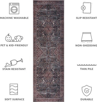 Safavieh Tucson TSN175 Dark Green / Rust Machine Washable Area Rug