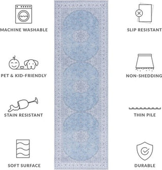 Safavieh Tucson TSN187 Blue / Grey Machine Washable Area Rug