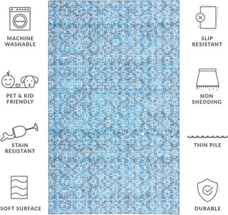 Safavieh Tucson TSN901 Blue / Grey Machine Washable Area Rug