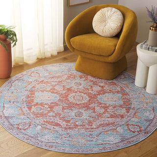 Safavieh Tucson TSN908 Turquoise / Rust Machine Washable Area Rug Room Scene Feature