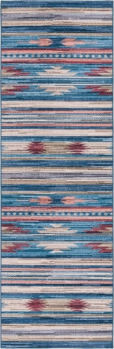 Safavieh Tucson TSN930 Blue / Rust Machine Washable Area Rug