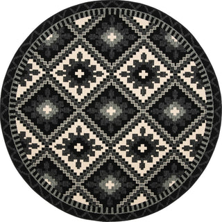 Safavieh Veranda VER096-0421 Black / Beige Area Rug Round