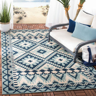 Safavieh Veranda VER096-3934 Turquoise / Blue Area Rug Room Scene Feature