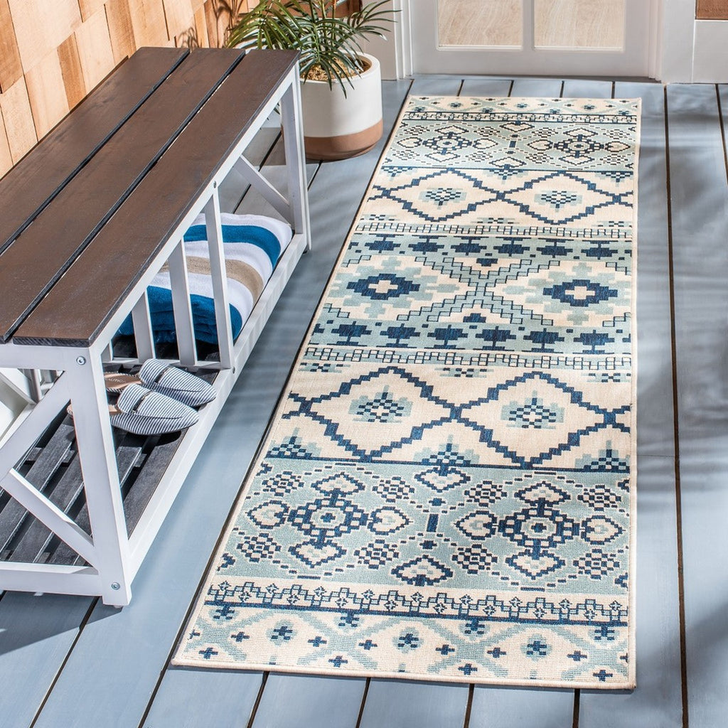 Safavieh Veranda VER097-3934 Turquoise / Blue Area Rug Room Scene Feature