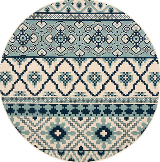 Safavieh Veranda VER097-3934 Turquoise / Blue Area Rug Round