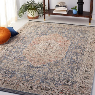 Safavieh Vivaldi VIV565 Blue / Rust Area Rug Room Scene Feature