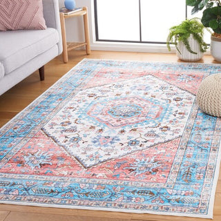 Safavieh Washable Printed Rug WPR322 Turquoise / Red Area