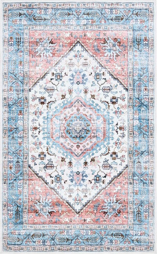 Safavieh Washable Printed Rug WPR322 Turquoise / Red Area