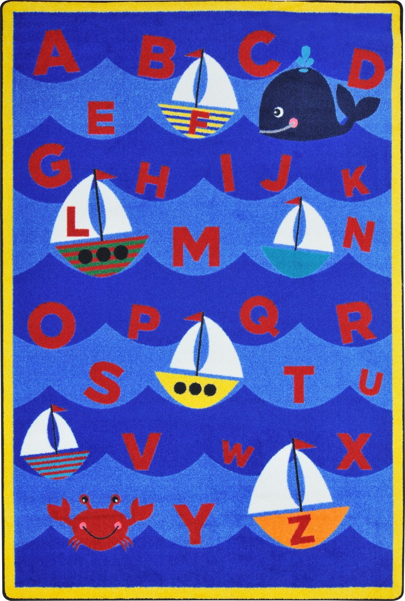 Joy Carpets Kid Essentials Sailor's Alphabet Multi Area Rug