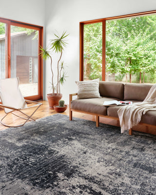 Loloi Samra SAM-06 Charcoal / Silver Area Rug Lifestyle Image Feature
