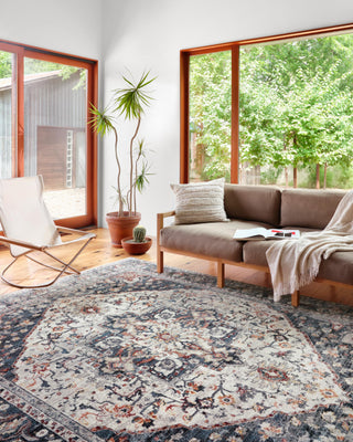 Loloi II Samra SAM-09 Ivory / Denim Area Rug Lifestyle Image Feature