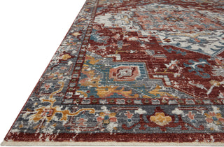 Loloi II Samra SAM-10 Brick / Grey Area Rug Corner Image