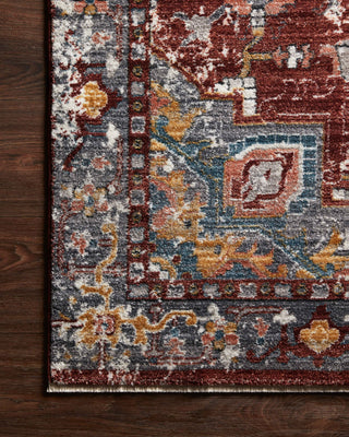 Loloi Samra SAM-10 Brick / Grey Area Rug Corner Image