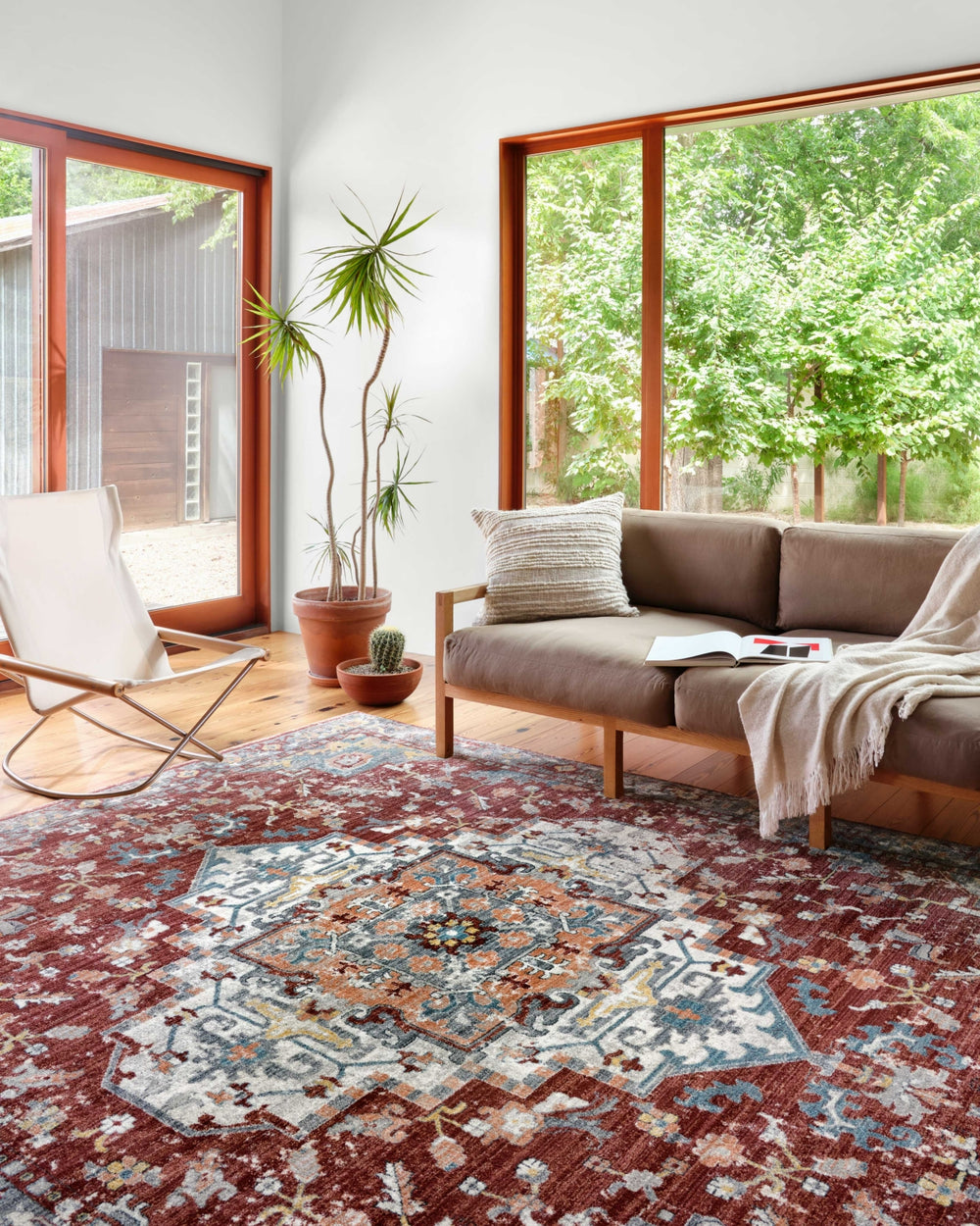 Loloi Samra SAM-10 Brick / Grey Area Rug Lifestyle Image Feature