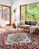 Loloi II Samra SAM-10 Brick / Grey Area Rug Lifestyle Image Feature