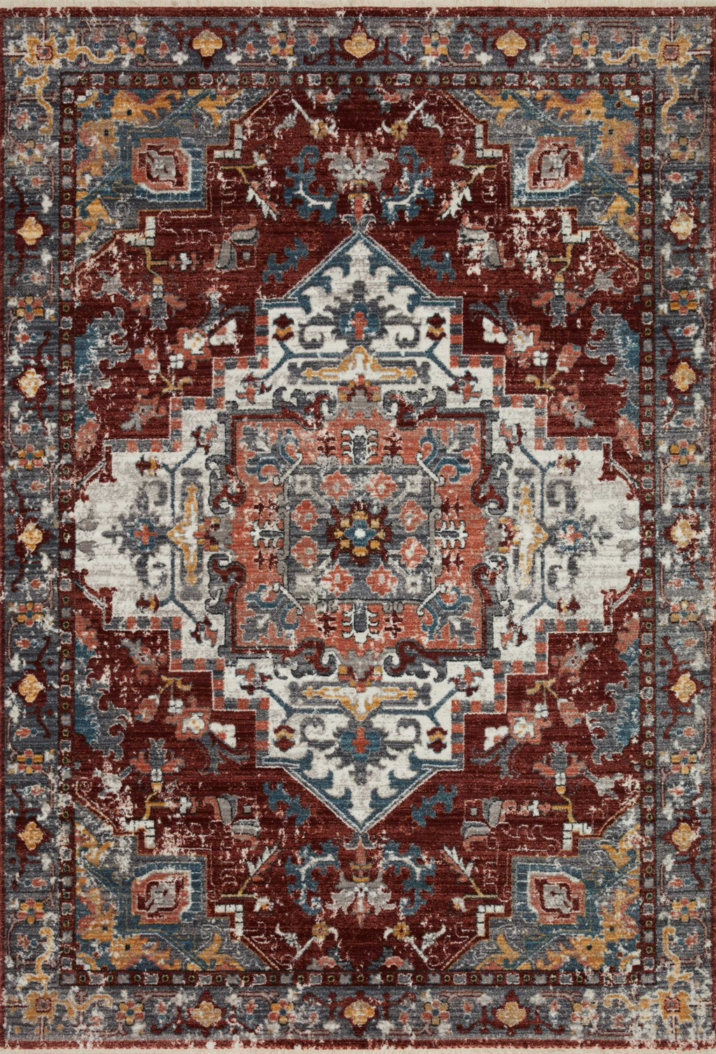 Loloi II Samra SAM-10 Brick / Grey Area Rug – Incredible Rugs and Decor