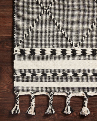 Loloi Sawyer SAW-01 Black Area Rug Corner Image