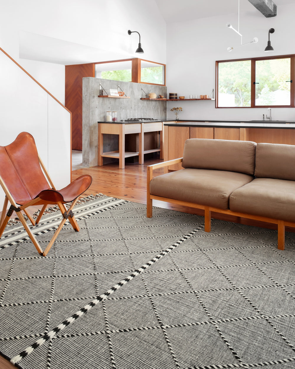 Loloi Sawyer SAW-01 Black Area Rug Lifestyle Image Feature