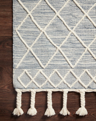 Loloi Sawyer SAW-04 Teal Area Rug Corner Image