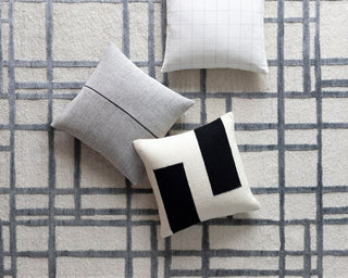 Surya Stitched Linen SCE-002 Charcoal Style Shot