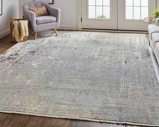 Havila Fine Rugs Copeland S1007 Charcoal/Blue Area Rug Lifestyle Image Feature